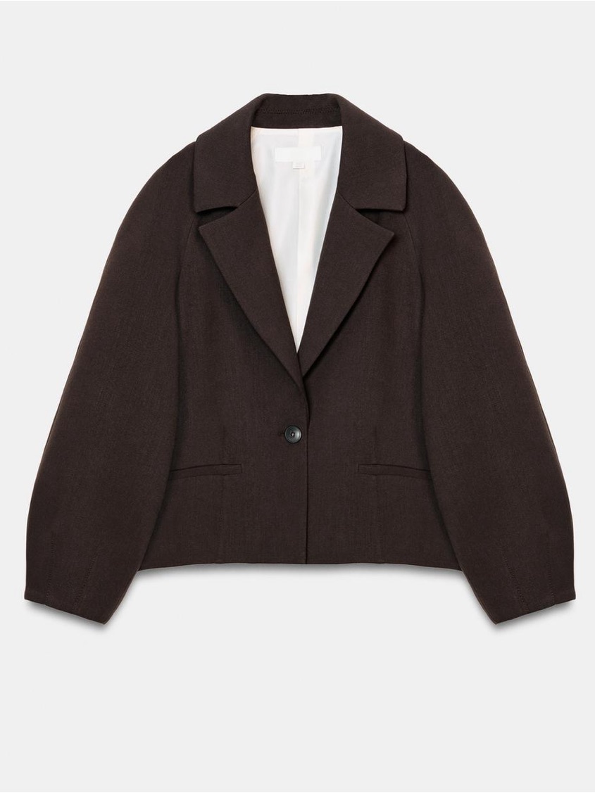 Zara Dark Brown Single-Button Tailored Women's Blazer